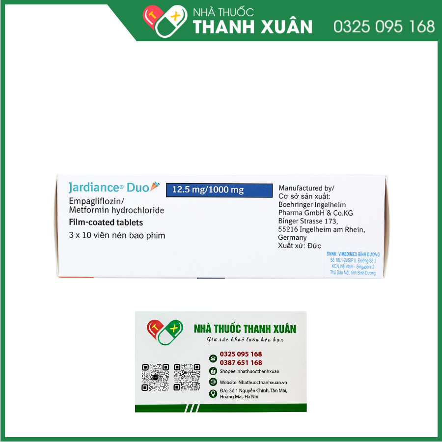 Jardiance Duo 12.5mg/1000mg trị đái tháo đường
